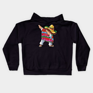 Dabbing Mexican Poncho Cinco de Mayo Kids Hoodie